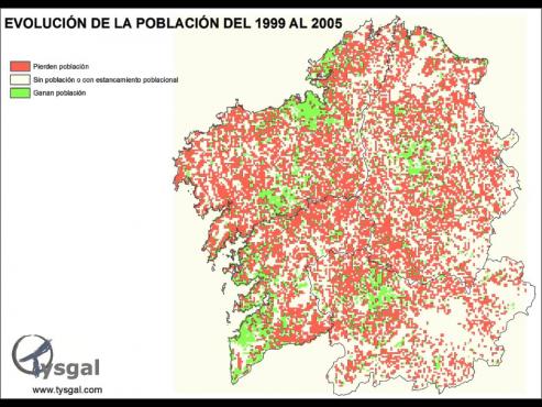 Galicia perdió en el último año 9.886 habitantes. Tan solo las comarcas de La Coruña, Santiago y Pontevedra vecinos. Vigo es la ciudad más poblada.