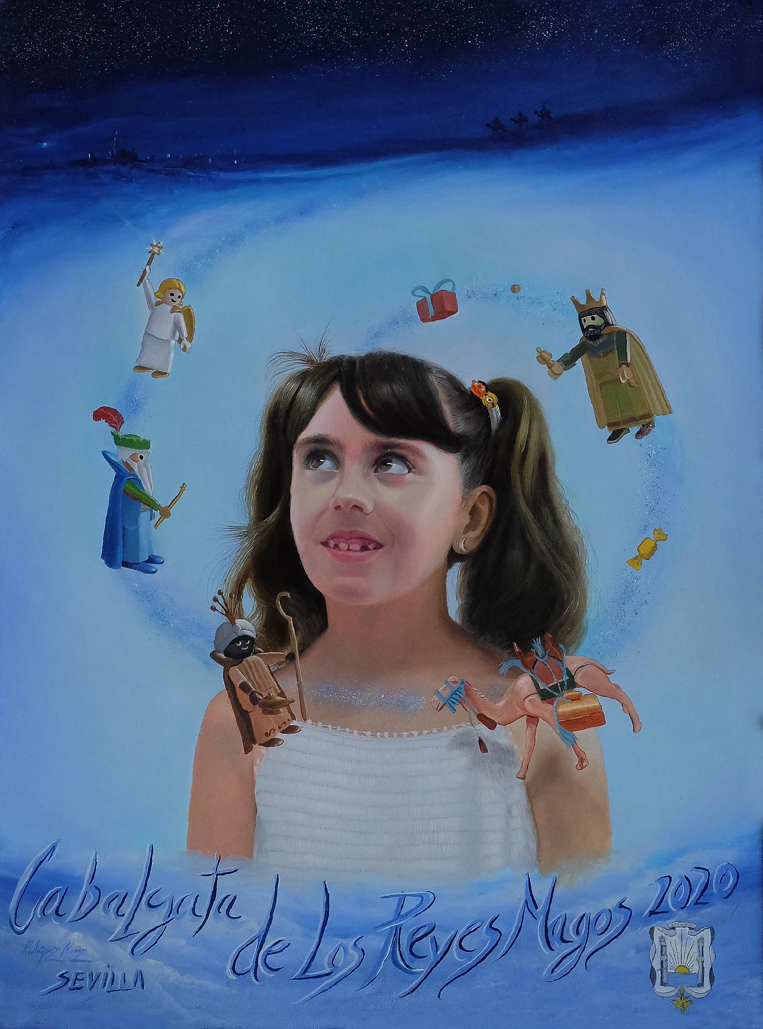 el Ateneo Presenta el Cartel de la Cabalgata de los Reyes Magos de Sevilla 2026, Obra del Artista Fernando Vaquero