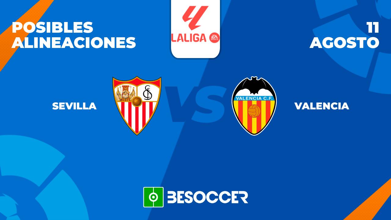 Alineaciones Probables del Valencia – Sevilla de Laliga ea Sports 2025-2026: Onces y Banquillo de Suplentes