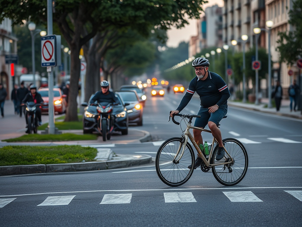Un ciclista resultó herido en la Avenida da Coruña de Lugo tras ser desequilibrado por un bache