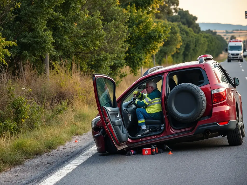 Excarcelado el conductor de un vehículo que volcó tras sufrir una salida de vía en Pol