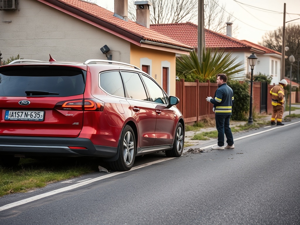 Tres feridos, dous deles graves, ao impactar un coche contra unha casa en Piñor