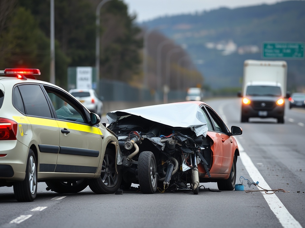 Un morto e unha ferida grave nun accidente con tres coches implicados na A-6 en Guitiriz