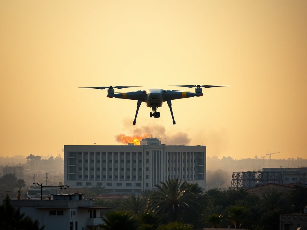 Impresionantes imaxes do ataque dun dron iraniano contra un edificio en Bahréin
