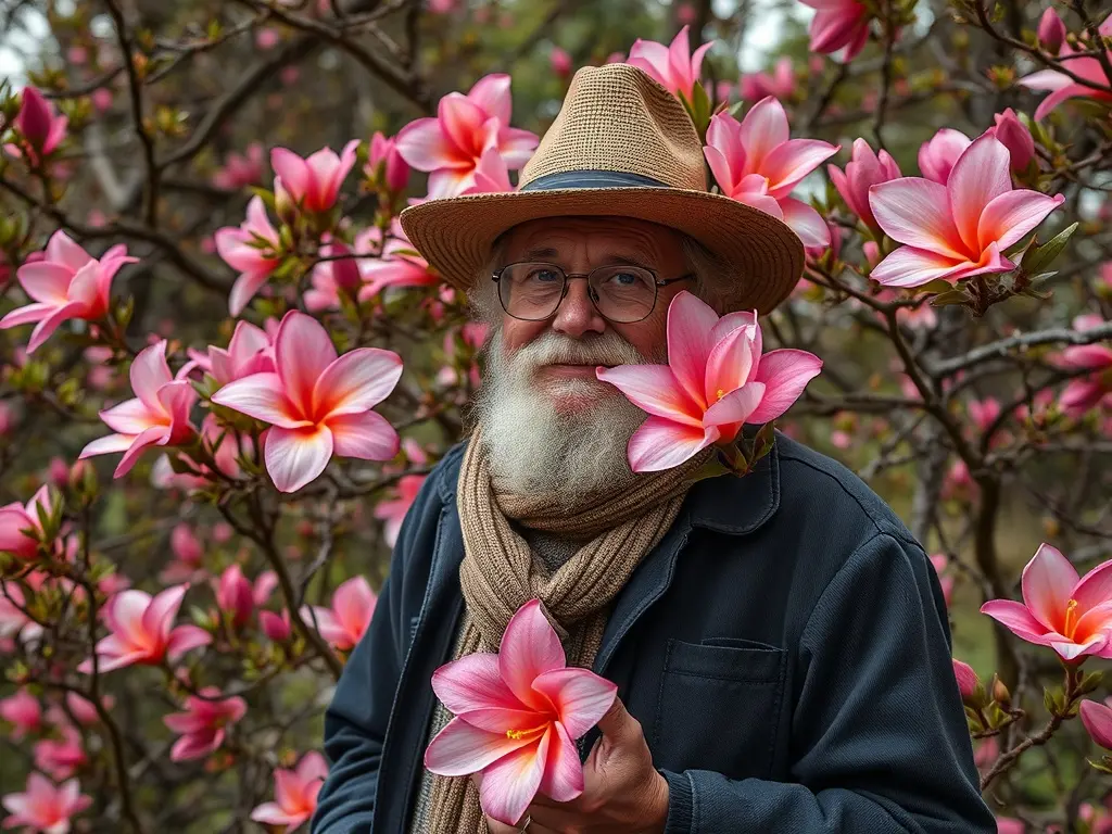 El «Hombre del Bosque» nos muestra las camelias del parque de Castrelos