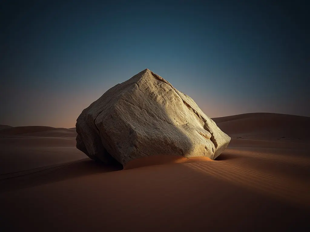 ¿Cuál es el origen de esta misteriosa roca partida en dos en el desierto de Arabia Saudí?