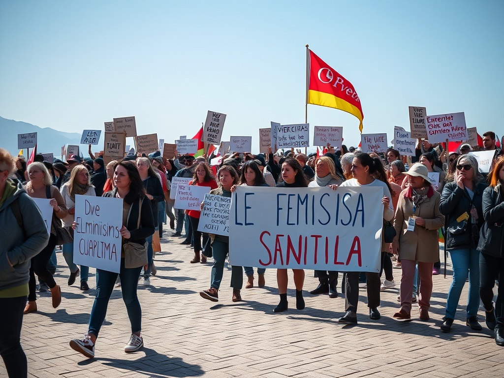 O feminismo berra na Arousa contra as «inxustizas do sistema patriarcal»