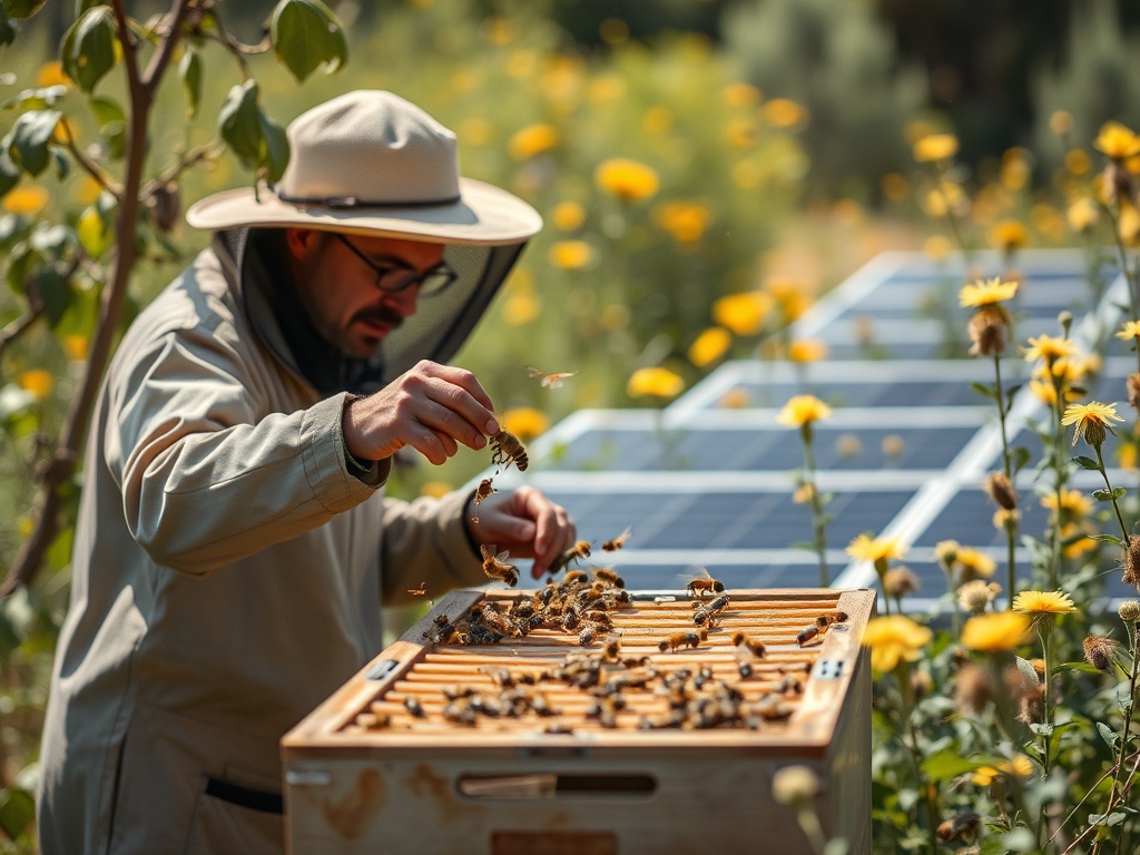 Llega la 'apivoltaica': así se fusionan abejas y energía en Extremadura