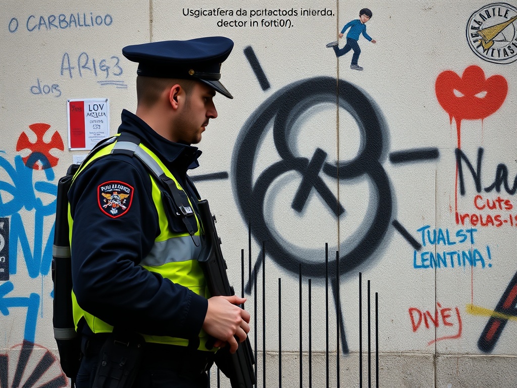 Identifican a un menor como presunto autor de una treintena de pintadas en O Carballiño