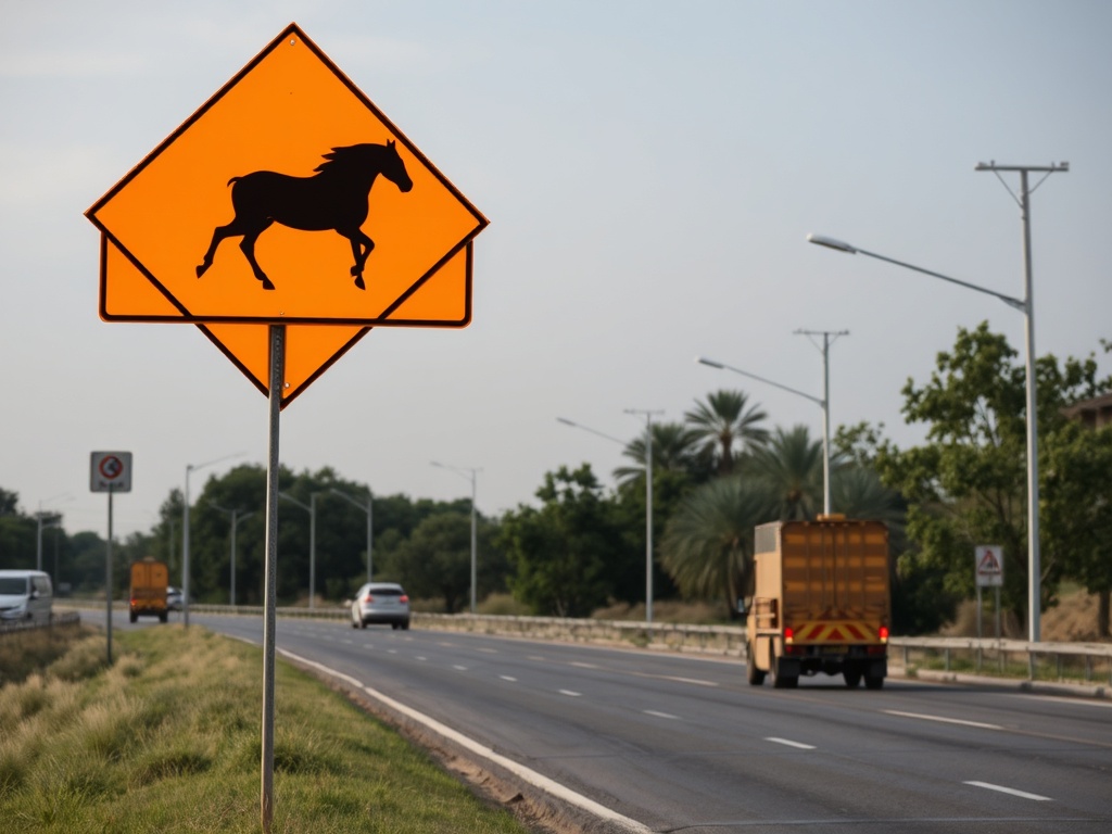 La Xunta instala señales para advertir de la presencia de caballos en la PO-313 de Moaña