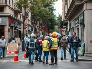 Vecinos y negocios afectados en la avenida Portugal: "O Concello ten para festas e non para pagar unha obra que xa
