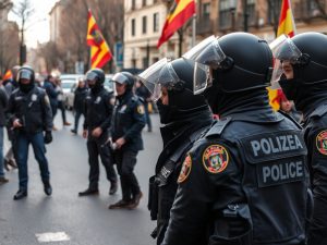 Diez neonazis detenidos por desórdenes en la manifestación del 8M en Madrid