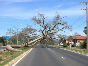 Alertan del riesgo que entrañan varios árboles en la carretera de Cuíña