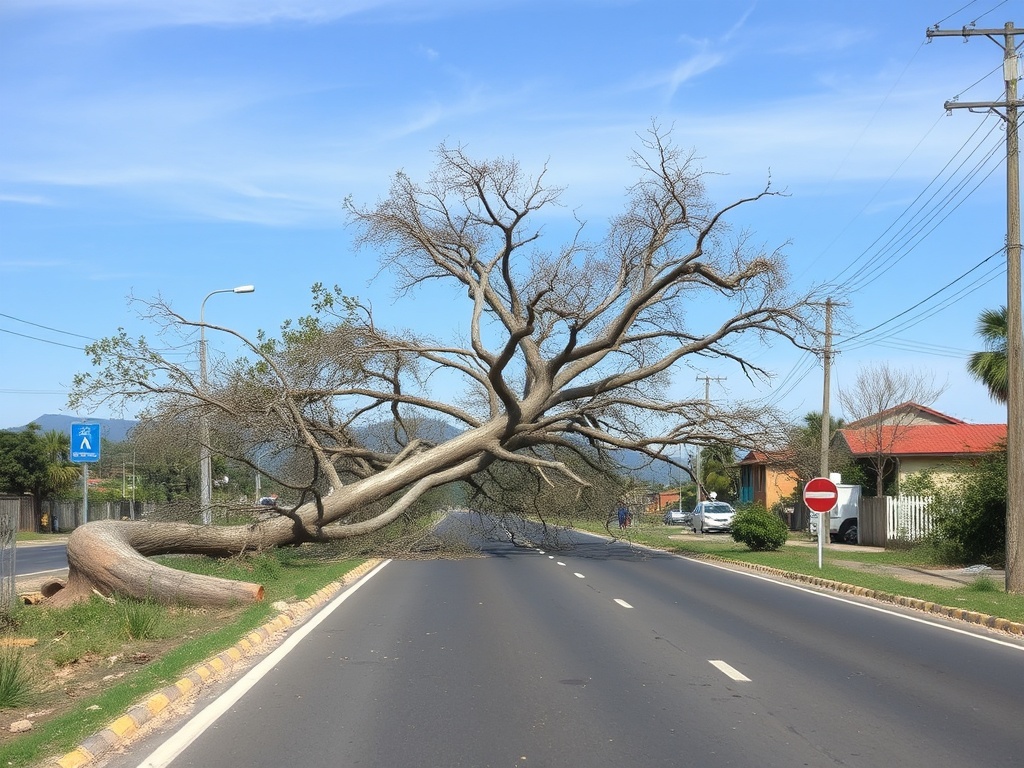 Alertan del riesgo que entrañan varios árboles en la carretera de Cuíña
