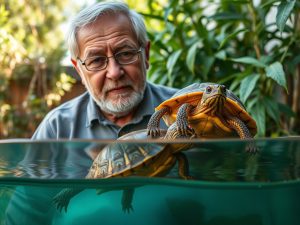 El hombre que vive con 400 tortugas en su jardín reconoce a cada una y las llama por su nombre