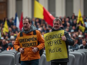 Dos activistas de Greenpeace irrumpen en la cumbre nuclear celebrada en Francia