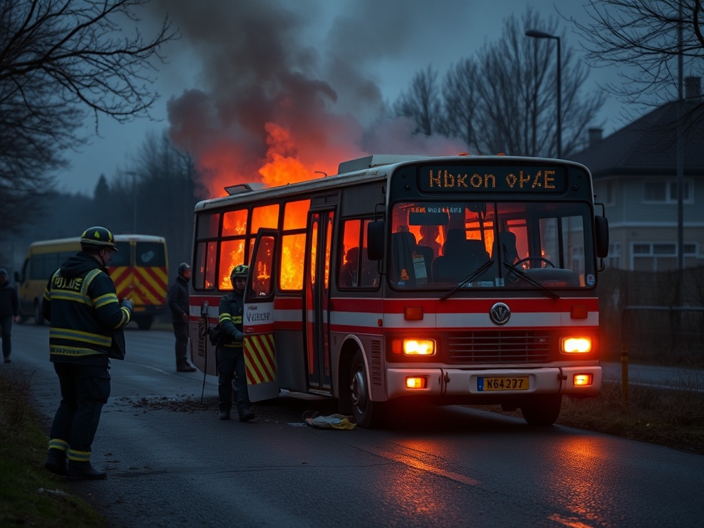 Seis muertos y cuatro heridos tras incendiarse un autobús postal en el cantón suizo de Friburgo