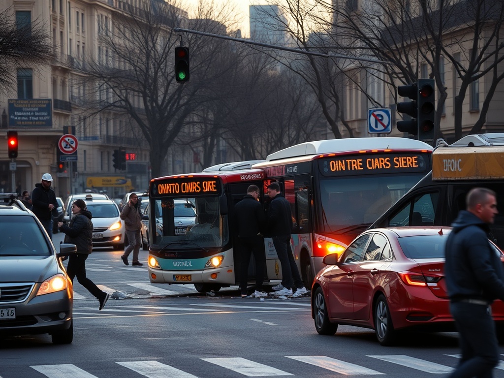 Hace 25 años | Caos en Cuatro Caminos tras el choque de un bus urbano y un coche