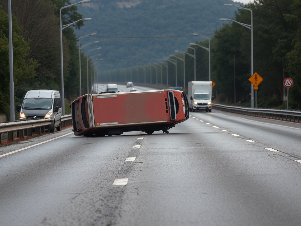 Un camión vuelca en la A-52 entre O Porriño y Ponteareas sin heridos graves