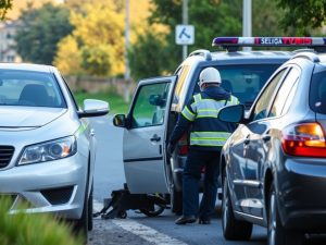 Un ferido nunha forte colisión entre dous coches en Barxés, Muíños