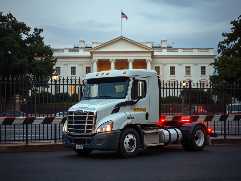 Detenido un conductor tras estrellar su camioneta contra una barricada de la Casa Blanca