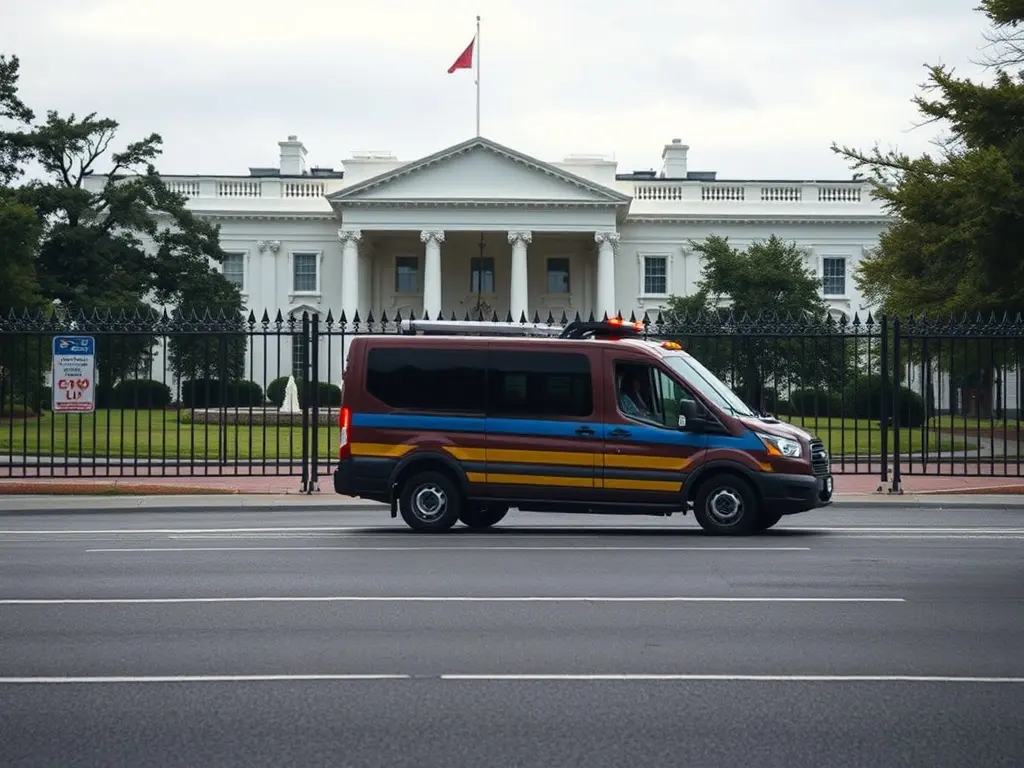 Una furgoneta se empotra contra las barreras de protección de la Casa Blanca