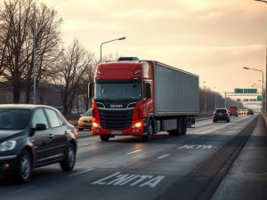 Una furgoneta de reparto vuelca en la AP-9 en Oroso y tiñe la carretera de Estrella Galicia