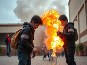 Tres niños heridos, dos de ellos graves, en una explosión durante un experimento escolar en Porqueres (Girona)
