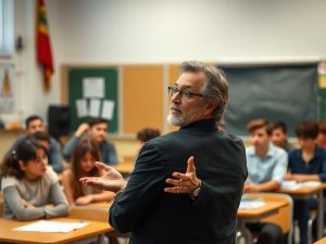 Avelino González achega o galego ás aulas de Trives