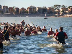 Medio centenar de palistas arousáns acoden a Sevilla