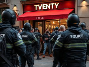 Varios feridos e danos materiais no Twenty de Vigo tras unha pelexa entre ultras do Celta e do Lyon