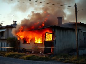 Incéndiase a narcovivenda de Os Duráns, en Vilagarcía
