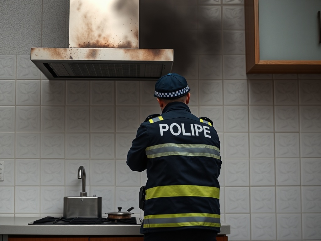 Un agente de la Policía Nacional fuera de servicio evita que un incendio en una cocina se extienda por un edificio en Lu