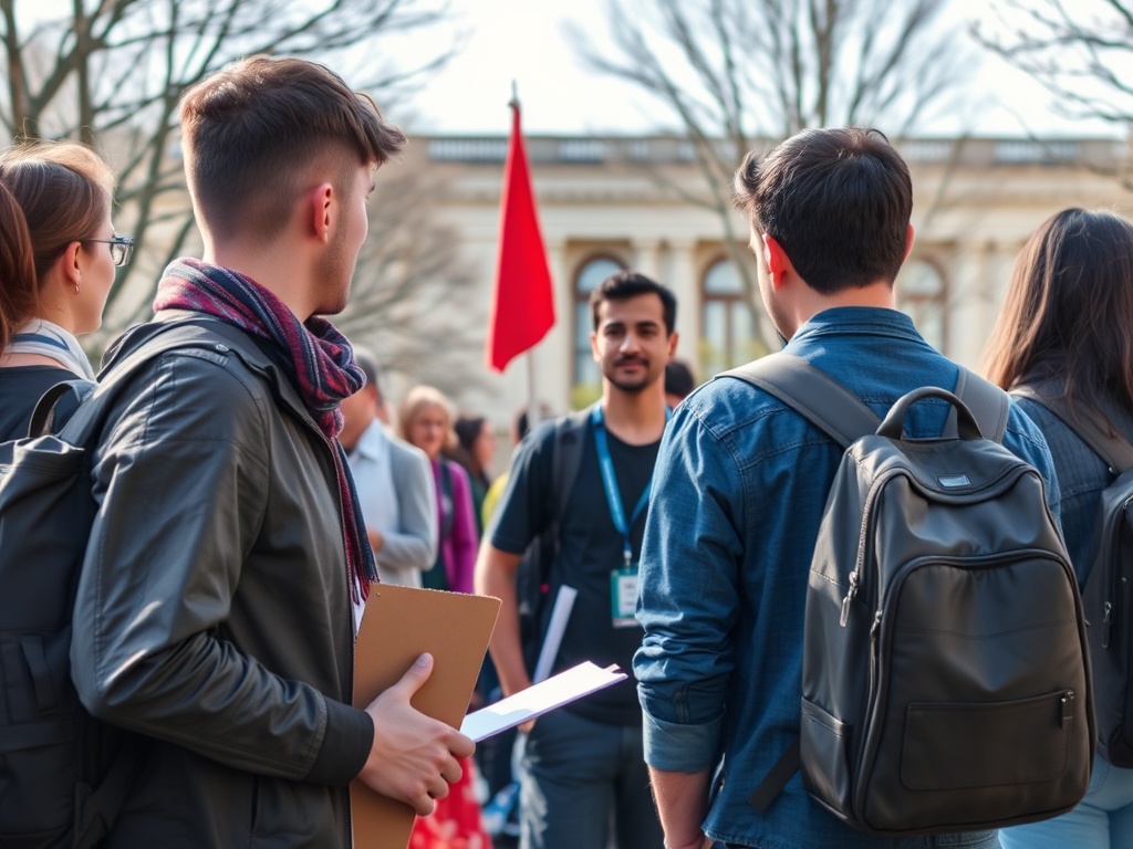 Os estudantes reclaman diálogo, bolsas e melloras no campus á nova reitora da USC