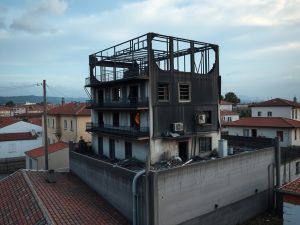 Así se ve desde el aire la narcocasa de Os Duráns tras el incendio