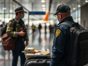 Interceptan en Alvedro a un pasajero con 80 pastillas de Viagra, 198 puros y 22 cartones de tabaco