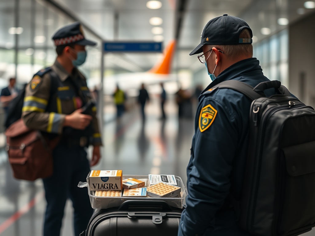 Interceptan en Alvedro a un pasaxeiro con 80 pastillas de Viagra, 198 puros e 22 cartóns de tabaco