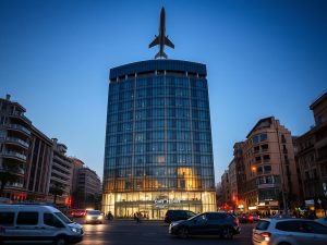 El momento exacto en que bombardeos israelíes alcanzan un edificio en el centro de Beirut