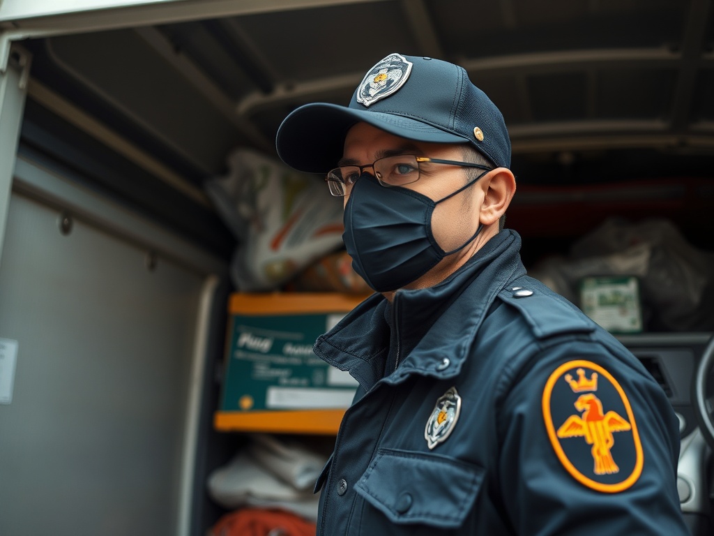 Un guardia civil fuera de servicio evita en Lugo el robo de 30 kilos de comida de un furgón de reparto