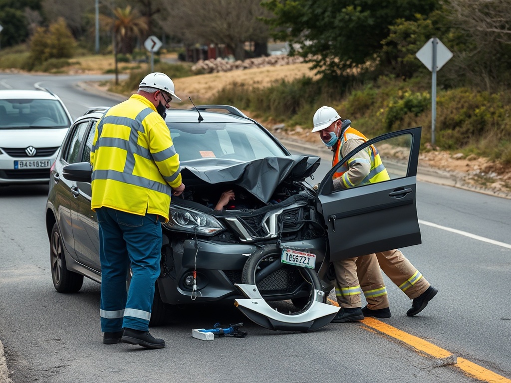 Un accidente sin heridos obliga a liberar a uno de los ocupantes de los dos coches que colisionaron en Arzúa