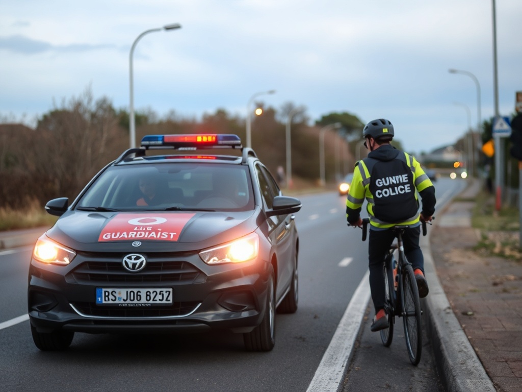 A Garda Civil investiga a un condutor por abandonar a un ciclista ferido tras un atropelo en O Pino