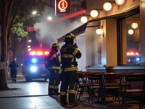 Incendio na cafetería Ferradura da Alameda mobiliza de urxencia aos bombeiros de Santiago