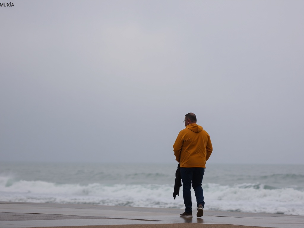 Muxía amanece con nubosidad compacta y lluvia débil este viernes 13 de marzo