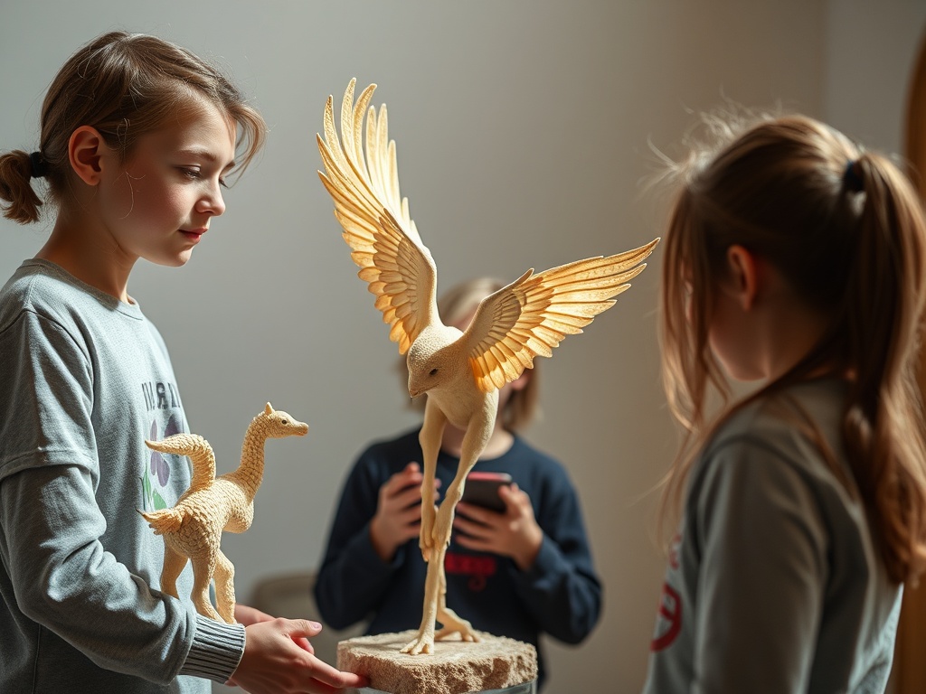 Alumnos del IES de Cacheiras muestran en San Martiño Pinario sus gárgolas escultóricas