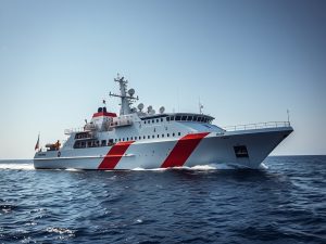 En las entrañas del "Duque de Ahumada", el "superbarco" atracado en Asturias con el que la Guardia Civil lucha contra el