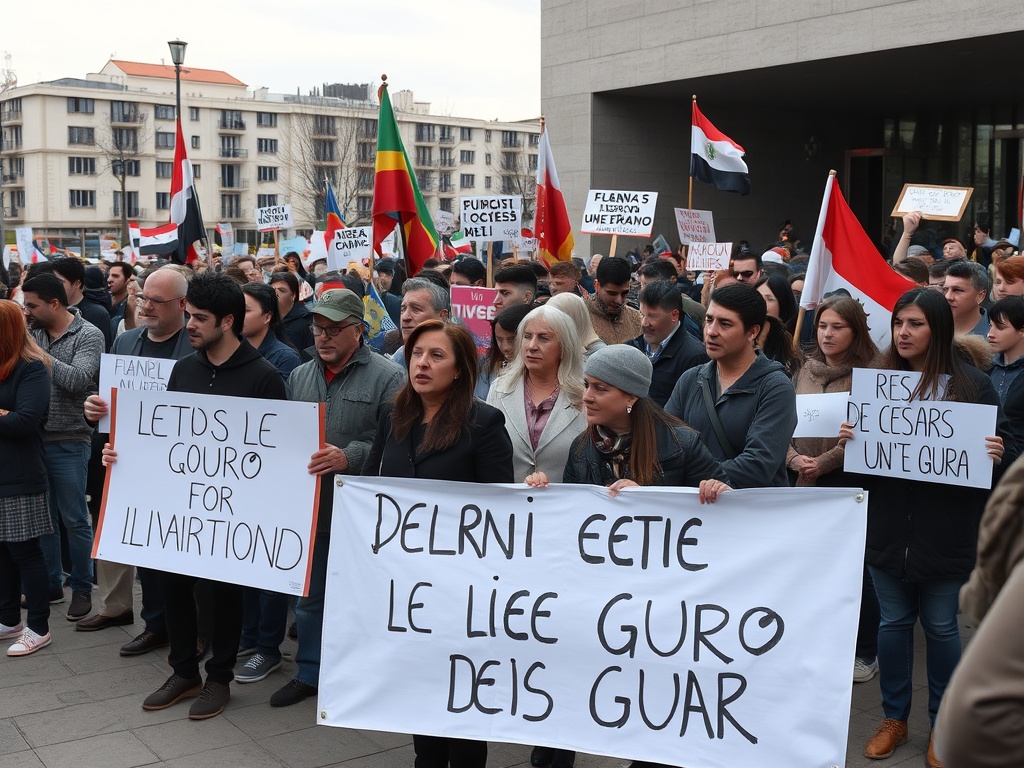 Cerca de 200 personas protestan en Vigo para pedir el fin de la guerra