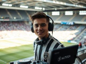 Un joven de Boiro de 19 años animó Riazor pinchando antes y durante el partido del Dépor