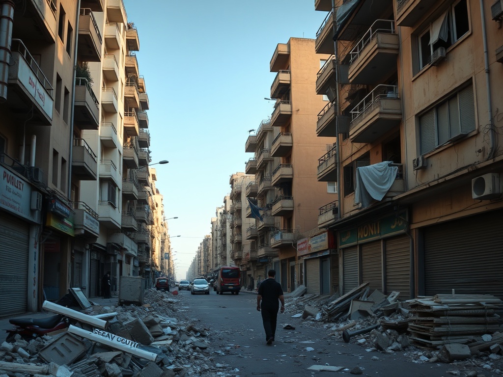 A destrución nas rúas de Beirut tras case dúas semanas de ataques israelís