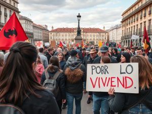 Concentración por la vivienda en la plaza de las Conchiñas
