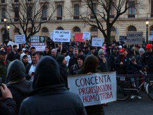 Pontevedra concéntrase contra a “brutal agresión homófoba” sufrida na madrugada do 8 de marzo